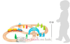 Holzeisenbahn Große Reise - Small Foot Company -Modell Spielzeug Für Kinder 11491 legler small foot holz eisenbahn set chemin de fer en bois grand voyage jouet bois train jeu enfant