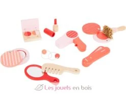 Schmink- Und Frisierkoffer Retro - Small Foot Company -Modell Spielzeug Für Kinder 11776 coffret de cosmetique et coiffure retro legler small foot schmink und frisierkoffer retro jeu jouet bois imitation