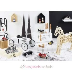 Sportweinleseauto Rot Und Weiß - Vilac -Modell Spielzeug Für Kinder 2335r vilac voiture vintage sport rouge blanche voiture en bois 2