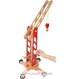 Roter Baukran - Goki -Modell Spielzeug Für Kinder 55936 goki grue de chantier rouge en bois