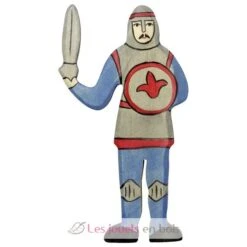 Ritter Kämpfend Blau - Holztiger