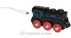 Schwarze Akku-Lok Mit Mini-USB - Brio -Modell Spielzeug Für Kinder brio world 33599 locomotive rechargeable train electrique et lumineux avec cable usb pour circuit de train en bois jouets enfants