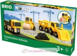 Karton Mit 3 Baumaschinen - Brio -Modell Spielzeug Für Kinder brio world 33658 coffret de 3 engins de chantier pour circuit de train en bois camion benne rouleau compresseur chargeuse jouets jeu enfants loisirs