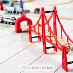 Hängebrücke - Brio -Modell Spielzeug Für Kinder brio world 33683 double pont suspendu accessoire pour circuit de train en bois pour agrandir son circuit jouets enfants