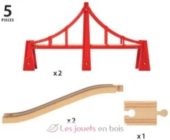 Hängebrücke - Brio -Modell Spielzeug Für Kinder brio world 33683 double pont suspendu accessoire pour circuit de train en bois pour agrandir son circuit jouets enfants interactif