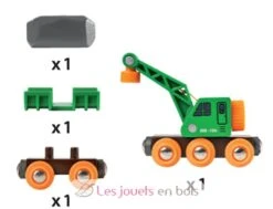 Geniale Kranwagen - Brio -Modell Spielzeug Für Kinder brio world 33698 wagon grue ingenieux accessoire pour circuit de train en bois avec connexions aimantees jouet chantier enfant