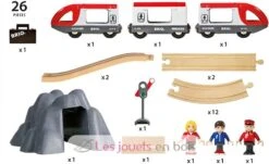 BRIO Eisenbahn Starter Set A - Brio -Modell Spielzeug Für Kinder brio world 33773 circuit en 8 voyageurs coffret complet de 26 pieces avec tunnel et pont circuit de train en bois jouet enfant