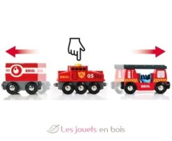 Feuerwehr-Löschzug - Brio -Modell Spielzeug Für Kinder brio world 33844 train des pompiers sans pile systeme d attache aimantee pour circuit de train en bois jouets enfants interactif motrice