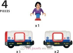 Metro - Sound And Light - Brio -Modell Spielzeug Für Kinder brio world 33867 metro son et lumiere train manuel avec son et lumiere theme ville urbain transport en commun circuit trains en bois