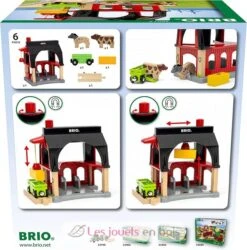 Brio Roter Tierstall 11 Brio Roter Tierstall -Modell Spielzeug Für Kinder brio world grange des animaux accessoire pour circuit de train en bois action de jeu sans pile avec aimant 36012 jeu jouet bois enfant 1