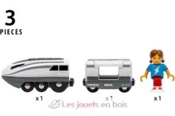 Brio Grauer Turbo-Zug -Modell Spielzeug Für Kinder brio world locomotive a piles super rapide train electrique pour circuit de train en bois avec connexion aimantee 36003 jeu jouet enfant