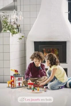 Bahn Feuerwehr Set - Brio 15 Bahn Feuerwehr Set - Brio -Modell Spielzeug Für Kinder circuit pompier lutte contre feu circuit de train en bois