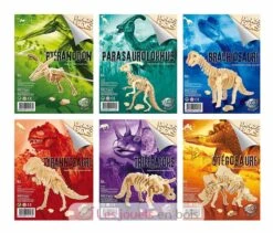 6 Hölzerne Dinosaurier Zum Zusammenbauen - Buki France