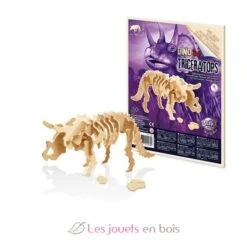 6 Hölzerne Dinosaurier Zum Zusammenbauen - Buki France -Modell Spielzeug Für Kinder d6b buki maquettes dinosaures en bois a assembler tric ratops