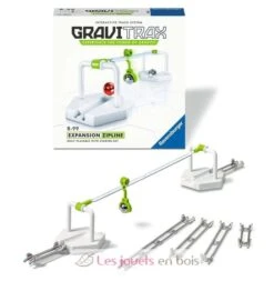 Gravitrax - Seilrutsche Weiß Grau Ravensburger -Modell Spielzeug Für Kinder gravitrax tyrolienne circuit a billes construction concevoir pieces technique 26158 enfant jeux jouets