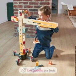 Großer Kran - Janod -Modell Spielzeug Für Kinder j06468 janod grande grue en bois 3