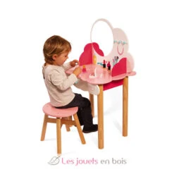 Schmink- Und Frisiertisch P'tite Miss - Janod -Modell Spielzeug Für Kinder j06553 janod coiffeuse enfant coiffeuse p tite miss bois 6