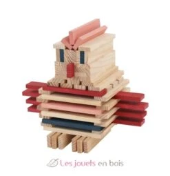 Kapla 120 Blau Rosa Rot - Kapla -Modell Spielzeug Für Kinder kapla 120 baril bleu rose rouge planchettes construction bois 3
