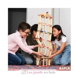 Kapla 120 Blau Rosa Rot - Kapla -Modell Spielzeug Für Kinder kapla 120 baril bleu rose rouge planchettes construction bois 8