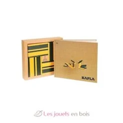 Box 40 Grün Und Gelb Platten + Kunstbuch - Kapla 6 Box 40 Grün Und Gelb Platten + Kunstbuch - Kapla -Modell Spielzeug Für Kinder kapla coffret couleur jaune vert jouet bois