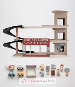 Garage Und Autowaschanlage Aus Holz - Little Dutch -Modell Spielzeug Für Kinder ld4491 railway train garage garage enfant jouet bois accessoires