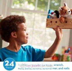 Werkzeugset Zum Mitnehmen Holzspielzeug - Melissa & Doug -Modell Spielzeug Für Kinder melissa doug caisse a outils en bois 24 pieces jouet 1