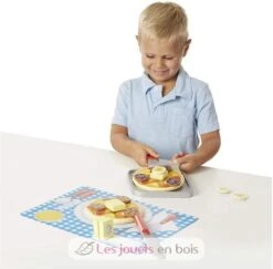 Pfannkuchen-set Aus Holz - Melissa & Doug -Modell Spielzeug Für Kinder melissa doug kit de pancakes a retourner et servir 19 pieces aliments de jeu pour petit dejeuner jouet