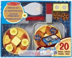 Pfannkuchen-set Aus Holz - Melissa & Doug -Modell Spielzeug Für Kinder melissa doug kit de pancakes a retourner et servir 19 pieces aliments de jeu pour petit dejeuner jouet bois enfant