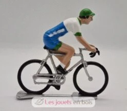 Radfahrer Figur R Blaugrün-weißes Trikot - Fonderie Roger
