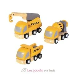 3 Baufahrzeuge Aus Holz - Plan Toys