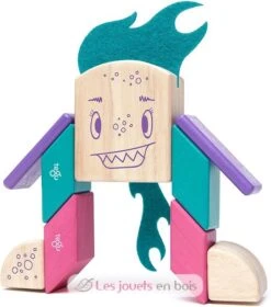 Sticky Monsters Finklebear - Tegu -Modell Spielzeug Für Kinder tegu jeu de construction sticky monsters finklebear blocs de bois magnetiques 10 pieces jouets bois jeux apprendre construire concevoir