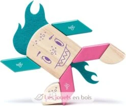 Sticky Monsters Finklebear - Tegu -Modell Spielzeug Für Kinder tegu jeu de construction sticky monsters finklebear blocs de bois magnetiques 10 pieces jouets bois jeux apprendre construire concevoir enfants aimant
