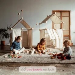 Trigonos Family Bio - Trigonos -Modell Spielzeug Für Kinder trigonos family bio jeu de construction en bois et tissu coton bio 8