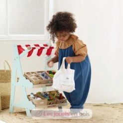 Honeybee Marktstand (+ Kiste Mit äpfel) - Le Toy Van -Modell Spielzeug Für Kinder tv181 le toy van marchande en bois 2